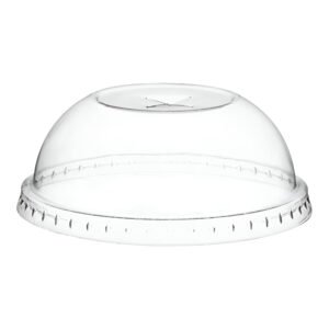 98mm Dome Lids with Cross Hole 14-24 oz Clear PET Cups-1000 pcs