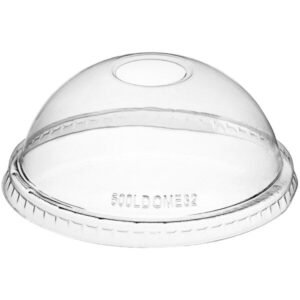 92mm Dome Lids with Regular Round Hole for 5-12 oz Clear PET Cups-1000 pcs