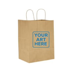 10" x 6.5" x 12" Custom Printed Kraft Bag–250/Case
