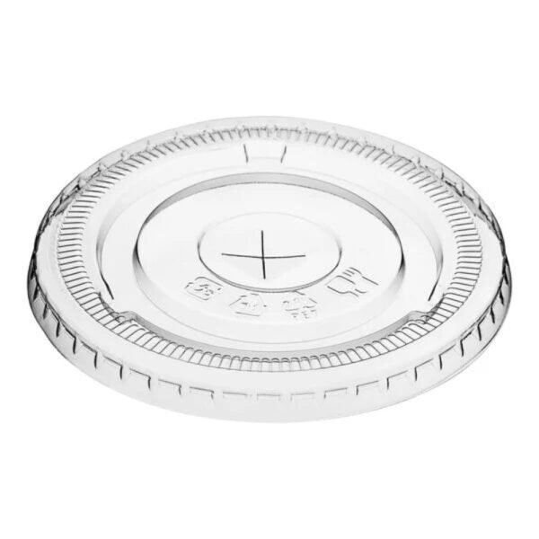 107mm Flat Lids with X-Shaped Slot for 32 oz Clear PET Cups-500 pcs
