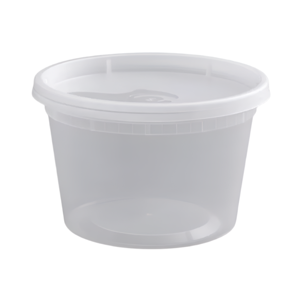 16 oz.Translucent Round Plastic Deli Container, Comes with Lid-250 pcs
