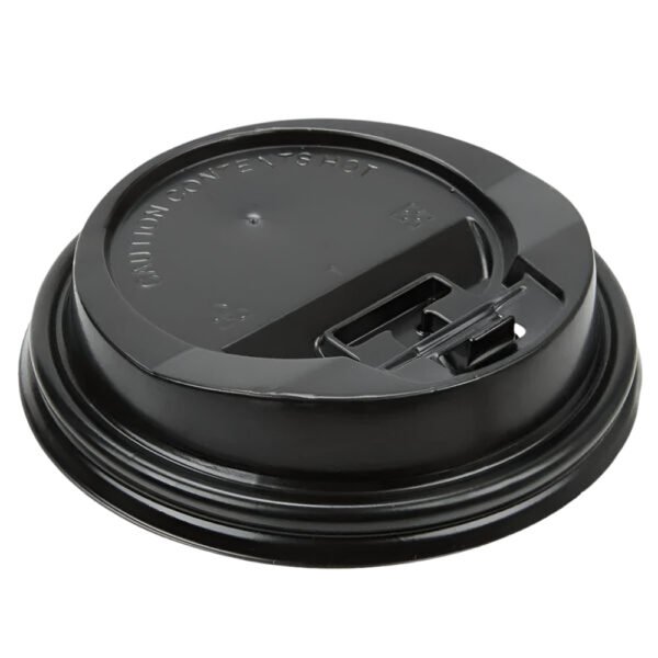 8 oz Black Dome Lids with Hinged Tab-1000 pcs